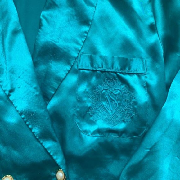Vintage Victorias Secret turquoise blazer robe - Picture 2 of 4